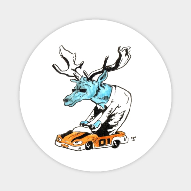 Driving Deer Magnet by CoolCharacters